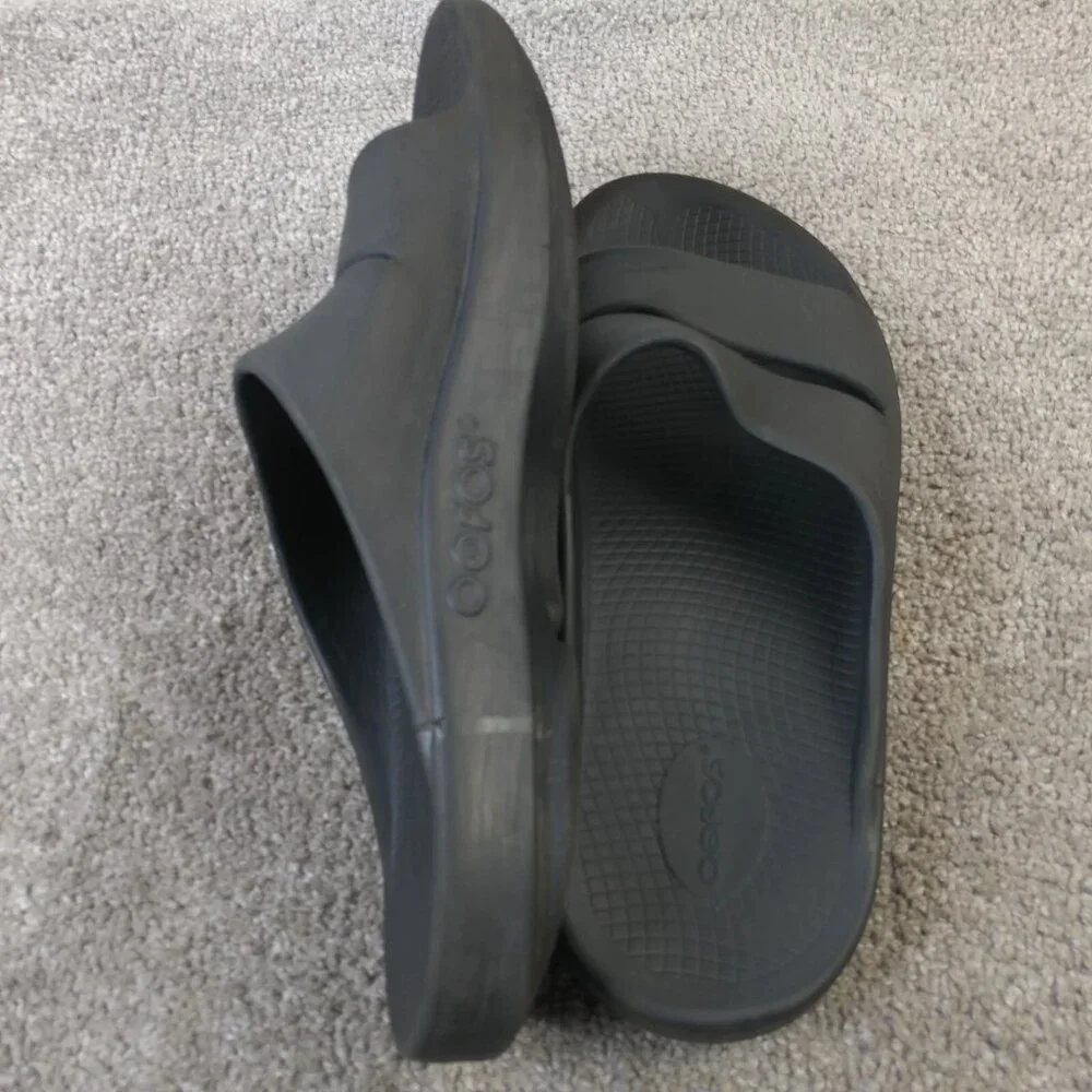 Oofos Ooahh Slides Recovery Sport Sandals Mens 12 Comfort Shoes Black Slip On